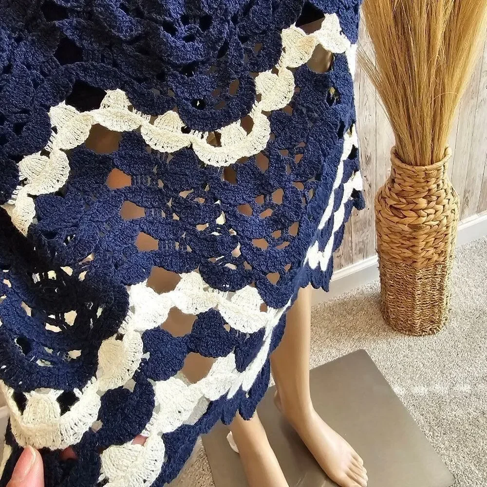 Women's House of Harlow 1960 Blue & White Crochet Dress XS NWOT